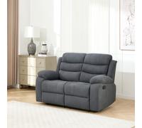 (2 seater, Grey) BOSTON 2 SEATER MANUAL FABRIC RECLINER SOFA