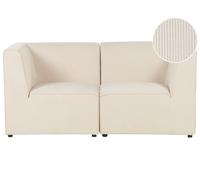 Modular Sofa 2 Seater LEMVIG Light Beige Corduroy