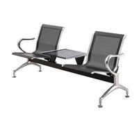 2-Seater Office Guest Chairs with Armrests Waiting Room Seating Bench with Coffee Table Reception Area Furniture for Airport Bank Hospital Modern Design