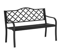 OUTSUNNY Cast Aluminium Garden Bench 2 Seater Antique Park Loveseat, Verdigris in Black Outsunny Black