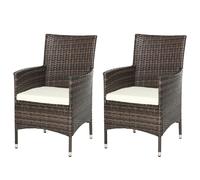 Outsunny 2pc Outdoor Rattan Armchair - Mixed Brown, Brown