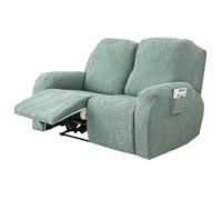2 Seater Recliner Chair Covers, 6Pcs Stretch Recliner Slipcover Bean Green