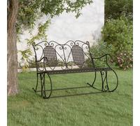 vidaXL 2-Seater Rocking Bench 113 cm Black Steel