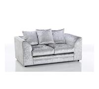 (2 Seater, Silver) Aurora Crushed Velvet 3 and 2 Seater Sofa