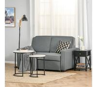 HOMCOM Modern 2 Seater Sofa Bed Couch, Grey, Grey