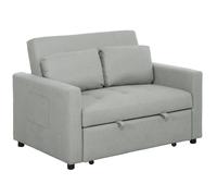 2 Seater Sofa Bed Convertible Velvet Guest Bed Recliner Grey Pull Out Couch
