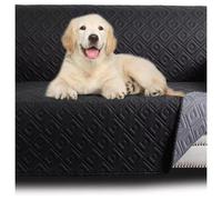 (2 Seater Sofa Cover, Black & Dark Grey) Pet Sofa Slipcovers 1 2 3 Seater Furniture Cover