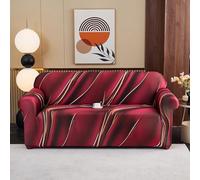 2 Seater Sofa Cover Red Brown Pet Stretch Sofa Covers Protectors Soft Spandex Elastic Covers for Sofas Couch Cover Machine Washable Universal Slipcovers Thick Non Slip