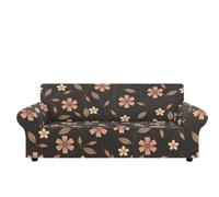 2 Seater Sofa Cover Retro Pink Brown Stretch Sofa Covers Couch Covers