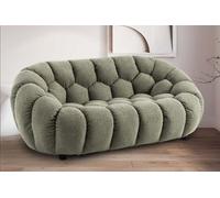 2 Seater Sofa In Sage Green Teddy Boucle Fabric