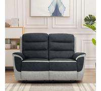 (2 Seater Sofa Only) Two Tone Fabric Recliner Sofa Set 3 Seater Sofa 2 Seater Sofa Chair