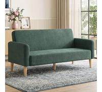 HOMCOM 2 Seater Sofa, Velvet Small Couch with Plush Backrest, Dark Green HOMCOM Dark Green 2 Seater