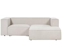 Beliani Corner Sofa 2 Seater Vernon Fabric Light Beige Left Hand