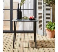 2-Seater Square Steel Garden Table Anthracite - Sweeek