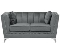 Beliani Sofa 2 Seater Gaula Velvet Grey