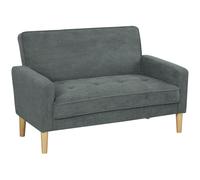 2-Seater Velvet Sofa Grey 130x74.5x82cm Rubberwood Legs Tufted 100%PolyesterFoam