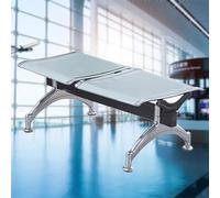 2-Seater Waiting Room Bench Seating Long Salon Reception Chair Grey Lobby Chairs for Office Airport Bank & Hospital& Stylish Design