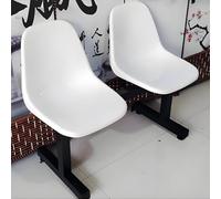 2-Seater Waiting Room Chairs Set, Outdoor Bench with Backrest, Office Reception Seating, Team & Substitute Bench for Basketball Court, Comfortable Guest Seating (White)