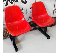 2-Seater Waiting Room Chairs Set, Outdoor Bench with Backrest, Office Reception Seating, Team & Substitute Bench for Basketball Court, Comfortable Red Seating Solution