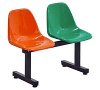 2-Seater Waiting Room Chairs Set, Outdoor Bench with Backrest, Office Reception Seating, Team & Substitute Bench for Basketball Court, Comfortable Guest Seating (Color Matching 1)