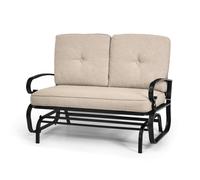 2 Seats Outdoor Swing Glider Chair Patio Loveseat Glider Rocking Bench