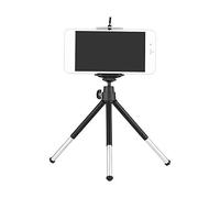 2-Section Extendable Aluminum Alloy Tabletop Tripod with Adjustable Phone Holder and 1 4 Screw Mounts for Smartphones Lightweight Video Still Photography Selfie Live Streaming Lazy Stand Macro