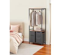 2-Section Laundry Hamper with Clothes Rack
