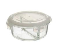 2 Section Round Glass Container with Lid 950 Ml | Freska