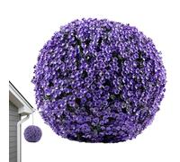 2 Semi-simulated Grass Balls, Artificial Topiary Balls, Best Artificial Topiary Flower Basket, Layers Artificial Plant Topiary Ball for Backyard, Balcony,Garden, Wedding Decorative Purple 30cm
