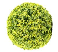 2 Semi-simulated Grass Balls, Artificial Topiary Balls, Best Artificial Topiary Flower Basket, Layers Artificial Plant Topiary Ball for Backyard, Balcony,Garden, Wedding Decorative Yellow 30cm