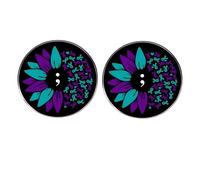 2 Semicolon Suicide Prevention Awareness Round Button Pin,Mental Health Mental Illness Violet Ribbon Green Ribbon Enamel Pin,Suicide Prevention Awareness Promotional Alloy Badge, 3cm(1.2"), Metal, no