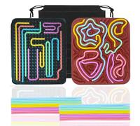 2 Sensory Activity Board Set, with 20 Strings and Storage Bag, Educational Maze Toy for Stress and Anxiety Relief