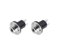 2 set 1/4" Guitar Bass Equalizer Jack EQ Preamp End Pin Output Input Socket Silver