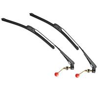2 Set 15.7" UTV Hand Operated Manual Windshield Wiper Kit Compatible with UTV Golf Cart Polairs RZR Ranger Can Am X3 Commander - Wiper Blade with Wipe Arm