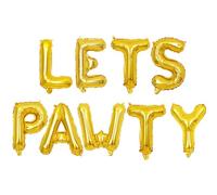 2 Set 18Pcs Gold Lets Pawty Letter Balloons 16in Balloon Dog Birthday Decorations Party Decor Gold Letter Balloons Lets Pawty Party Supplies
