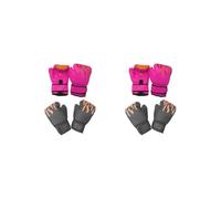 2 set 2 Pair of Kids Boxing Gloves Fitness Exercise Mma Muay Thai Heavy Bag Gloves Pink and Black, 15x23cm