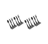 2 Set 2 Pcs Cutlery Bookend Spoon Fork-Shaped Anti-Skid Modern Storage Shelf Magazine Books Organizer Kitchen School Decoration