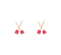 2 set 2 Pieces Drum Stick Drummer Band Portable Foam Wood Handle Drumstick Musical Instrument Percussion Equipment Replacing Part Red