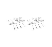 2 set 20 Pieces Fish Skull Articulated Shanks Fish Spine for Fly Tying DIY Tool 20mm, Silver