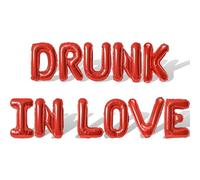 2 Set 22Pcs Red DRUNK IN LOVE Letter Balloons 16in Balloon Foil Letter Decorations Party Decor Red Letter Balloons DRUNK IN LOVE Party Supplies