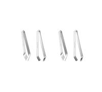 2 Set 2X Fish Bone Tweezers Manual Portable Plucking Clamp Flat and Slant Tweezers