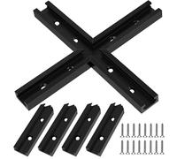2 Set 3" T-Track Intersection Kit, Catcan Double Cut Profile Aluminum Universal T Tracks Accessories with Predrilled Mounting Holes and 16P Screws for Woodworking Jigs and Fixtures