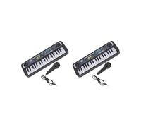 2 set 37 Key Music Electronic Keyboard Electric Digital Piano Organ with Mic 3739, Black, Style 3739