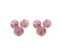 2 set 3Pcs Constellation Dices Astrology Dice for KTV Board Game Role Playing Game clear and pink 1.4 cm