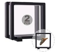 2 Set 4.3 Inch 3D Floating Display Frame Case for Jewelry, YITOU Challenge Coin Display Stands Case Holder for Fossil, Rock, Gemstones, Megladon Tooth, Specimens, Floating Frame Case