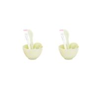 2 set 4 Pcs/Set Facial Brush Bowl Spoon Cosmetics DIY Beauty Tool Make Up Tools Supply Household Professional Salon Green