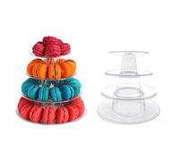 2 Set 4 Tier Macaron Display Stand Round Macaron Tower Cake Stand Dessert Cupcake Stand Cookie Tray Rack Desserts Display for Wedding Birthday Party Baby Shower Bakery Decor