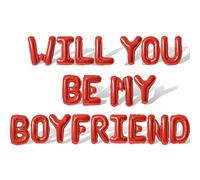 2 Set 40Pcs Red WILL YOU BE MY BOYFRIEND Letter Balloons 16in Balloon Foil Letter Decorations Party Decor Red Letter Balloons WILL YOU BE MY BOYFRIEND Party Supplies