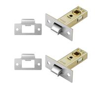 2 Set 45mm Tubular Door Latches, Polished Internal Door Lock Mortice Latches for Sprung Lever Handles, Secure Door Catch for Internal Doors