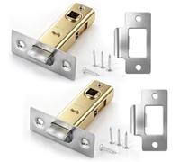 2 Set 45mm Tubular Latch Stainless Steel Mortice Lock for Internal Door Handle, 42mm Centres Sprung Latch Suit Left/Right Hand, Interior Door Latch for Sprung Lever Handles, Door Hardware & Locks